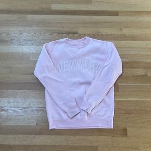women’s pink new york crewneck
